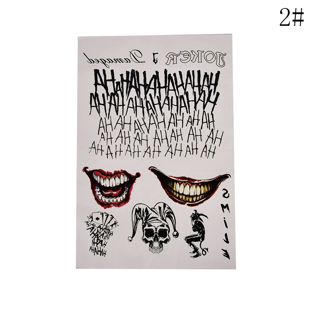 

Halloween Suicide Squad Temporary Tattoos Costume Joker cosplay Tattoo stickers 20*30cm