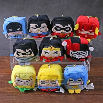 

Batman Superman The Flash Nightwing Aquaman Wonder Woman Harley Quinn Supergirl Super Heroes Plush Toys Dolls Pendants 10pcs/lot