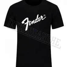 Новые летние гитары Fender T рубашка мужская мода короткий рукав, о-образный вырез, хлопковая футболка в стиле хип-хоп Рок уличная Для мужчин Костюмы футболка подарок