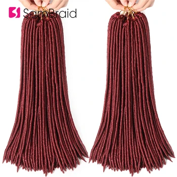 

Sambraid 18inch Crochet Braids Faux Locs Crochet Hair Extensions Synthetic Braiding Hair 24strands/pack Burgundy Hair For Women