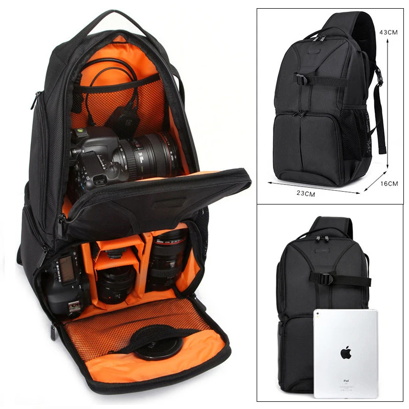 

ightpro Photo Waterproof DSLR SLR Sling Flipside Camera Orange Nylon Bag Backpack Outdoor Shoulder Bag for Canon Nikon Sony