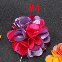 M4 BoYuTe 10 шт., бутоньерка для жениха, высокое качество, ручная работа, смешанные цвета, ткань, цветок, Мужская брошь на лацкан, бутоньерка для жениха - Окраска металла: M4