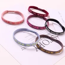 1 ПК заколки для девочек личность галстук с буквами глава головной убор женский простой, маленький, резиновый ремешок G0404