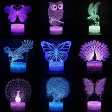 Дистанционный сенсорный выключатель Бабочка 3D лампа Классическая Сова 3d настольные лампы светодиодные настольные декоративные настольные лампы для гостиной