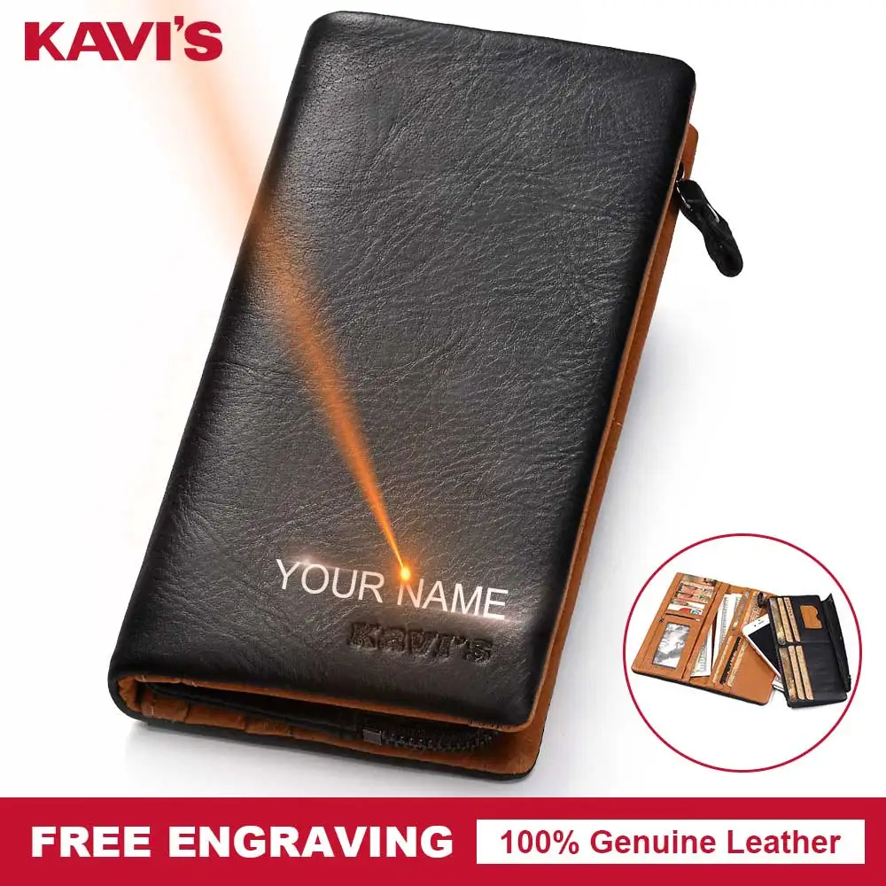 Кошелек KAVIS из натуральной кожи Мужской подарочный для монет мужской клатч