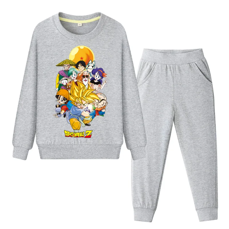 

2019 Children Cartoon Dragon Ball Tracksuit Boys Girls Goku Clothing Sets Kids Sweatshirt Suit Baby Pant 2PCS Hoodies Set TZ039