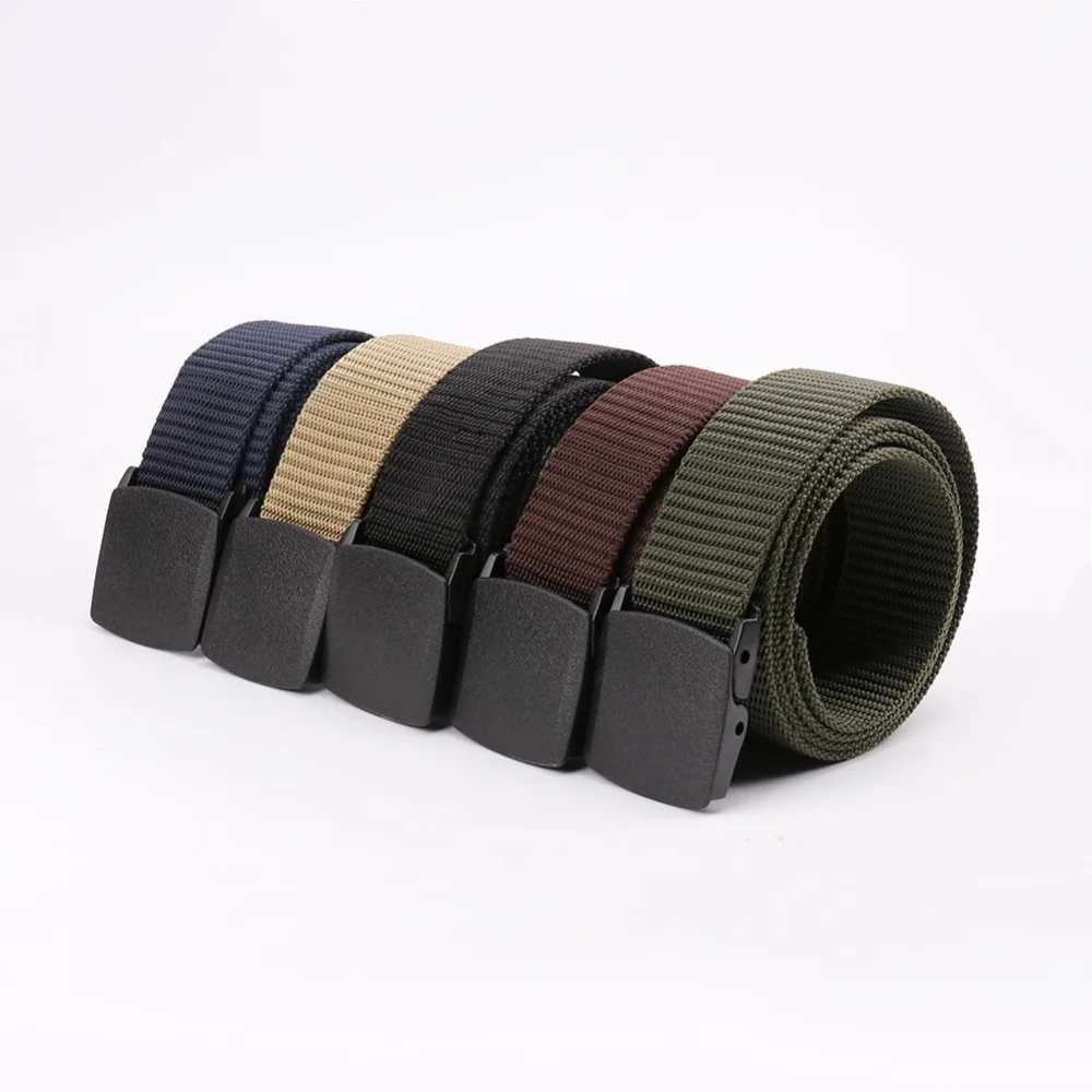 fish belt Military Men Belt Woman Army Belt 2019 Tactical Wide Waist Belts Plastic Buckle Light Weight Black Belt Nylon Travel 120cm 130cm mens fashion belts