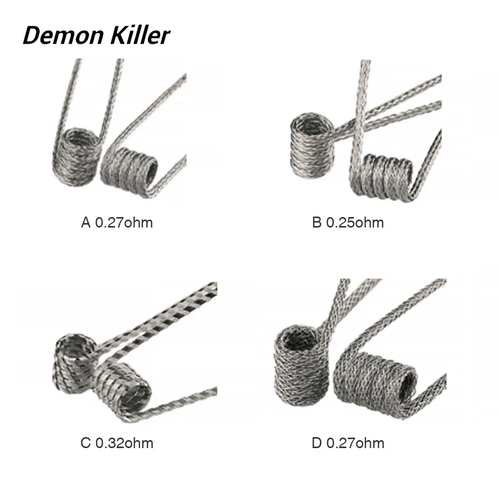 

Orginal 4pcs Demon Killer Raging Fire Coil Ni80 0.25ohm / 0.27ohm / 0.32ohm with 3.0mm Diameter E-cig Core for Rebuildable Tank