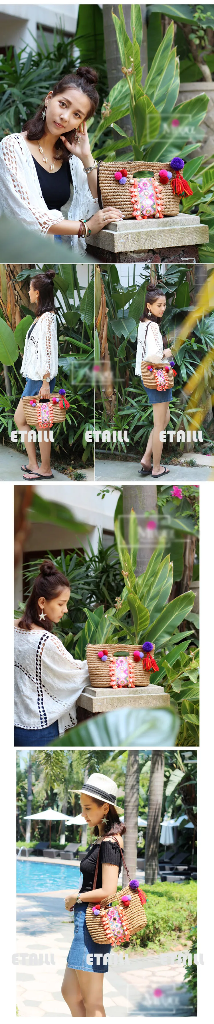 Straw Summer Weave Woven Shoulder Bag