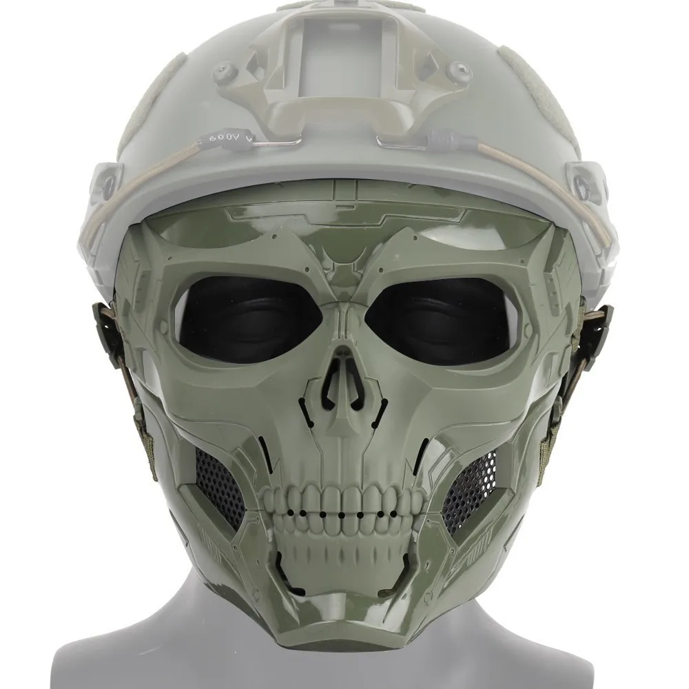 Airsoft Shooting Tactical Hunting Equipment Gears Skull Messengers Unisex Full Protective Mask Helmet 2 Wearing Ways Accessories