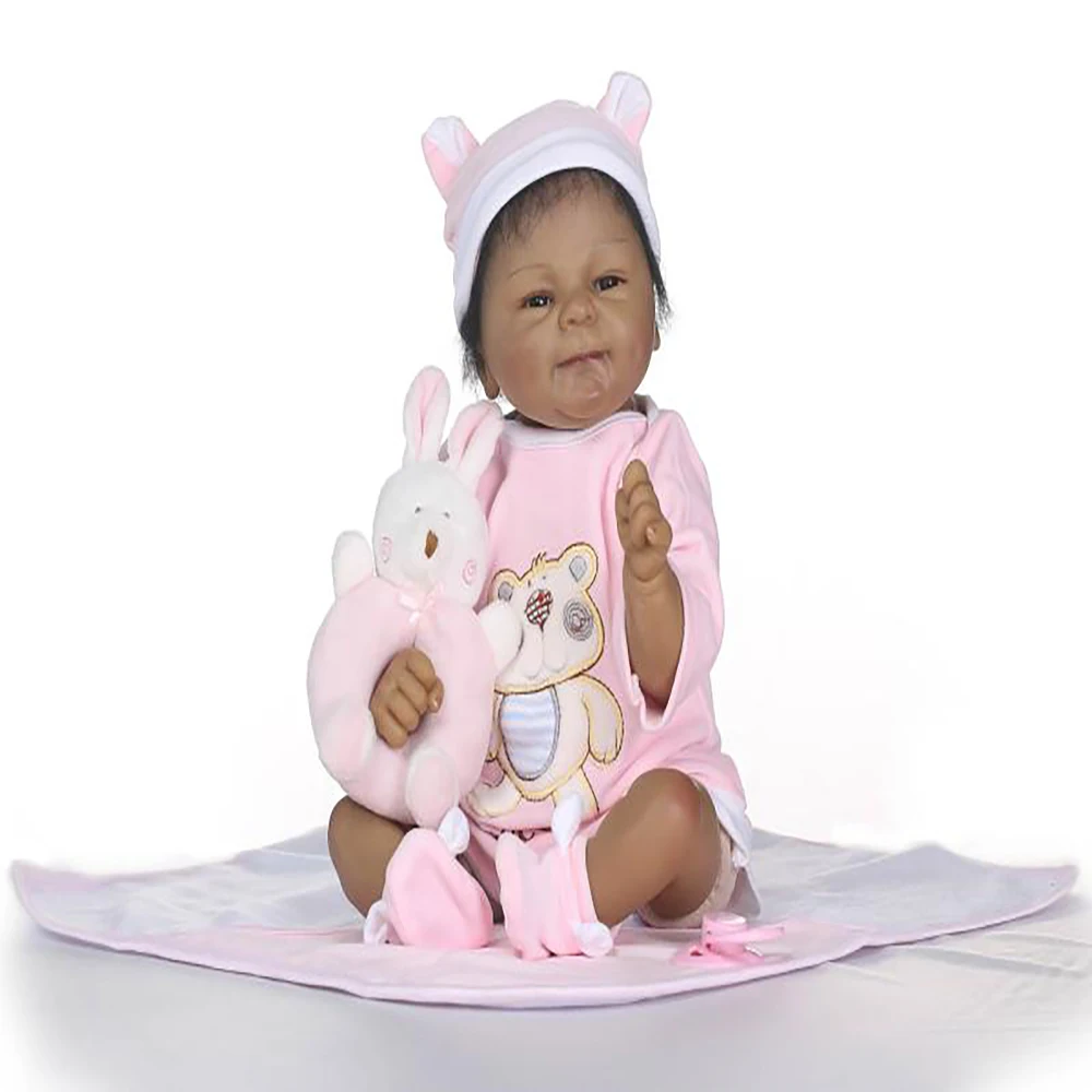 

NPK Baby Dolls Realistic Rooted Mohair Newborn Dolls 45cm Soft Silicone Vinyl Lifelike Reborn Baby Doll Lovely Girls Gifts