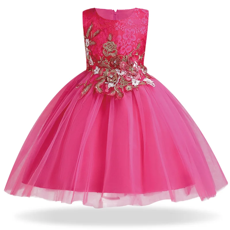 Летнее Новое высококачественное кружевное платье с цветочным узором костюм для свадебной вечеринки детская брендовая одежда рождественские платья для девочек