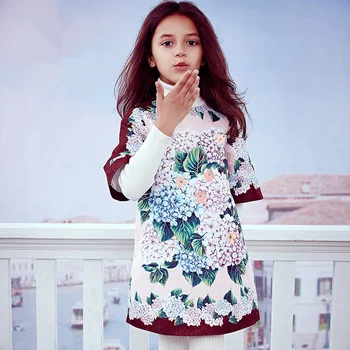 

Girls autumn Dresses with Print 2017 Brand Toddler Dress Children Princess Costume Robe Fille Kids Clothes 5