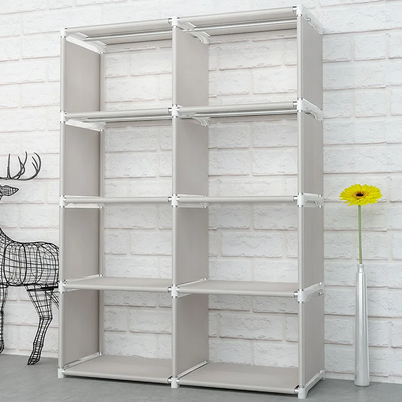 Creative Modern Nonwoven Simple Bookshelf Floor Easy Moving DIY Home Decoration Dorm Shelf Bookcase Kids Book Storage Organizer