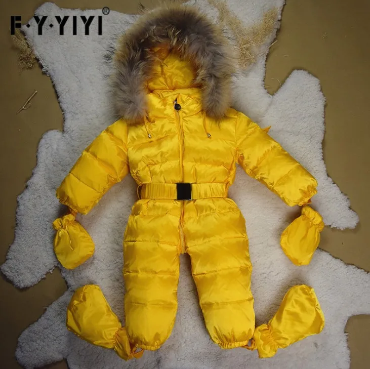 Брендовый зимний комбинезон для новорожденных девочек и мальчиков, пуховая куртка, комбинезон для малышей, теплая одежда с капюшоном, трико, боди - Цвет: Цвет: желтый
