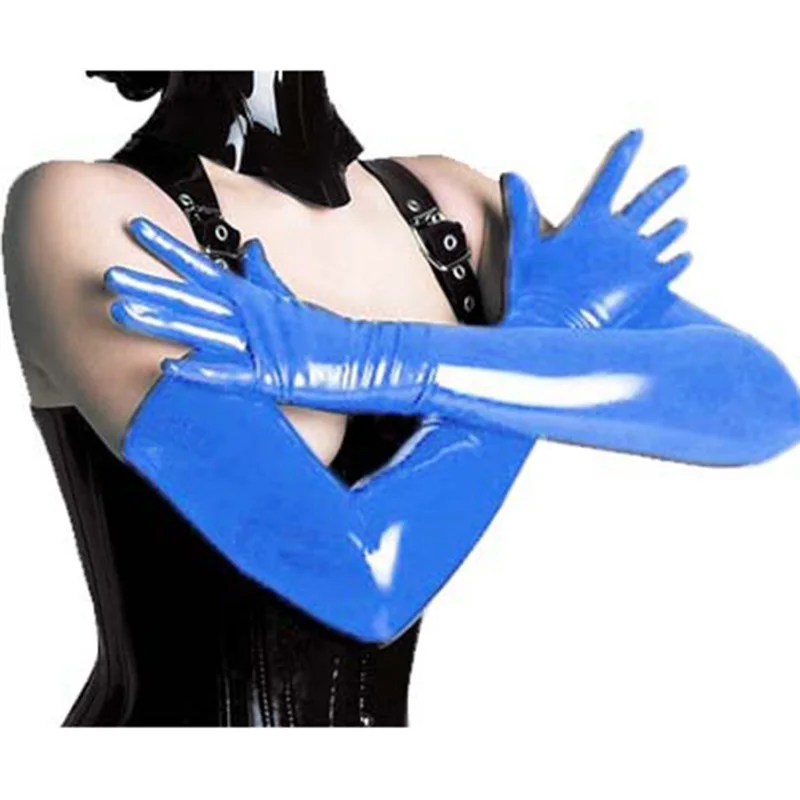 Для взрослых, 6 цветов, искусственная кожа, панк, хип-хоп, гольфы, костюмы, сексуальные женские виниловые перчатки - Цвет: Синий