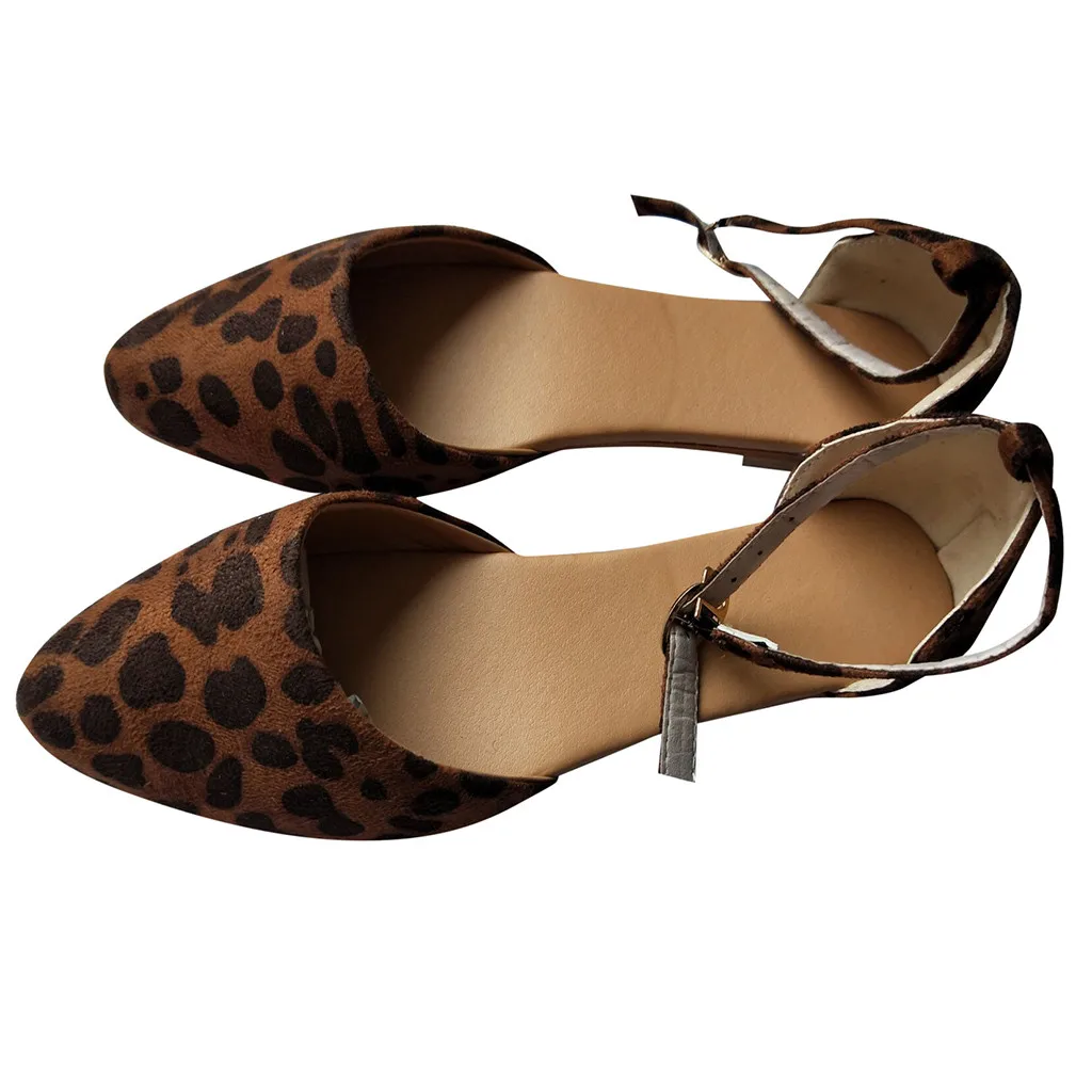 Г., новые летние женские босоножки женские леопардовые сандалии на плоской подошве с острым носком и закрытым носком пляжная обувь с пряжкой на ремешке