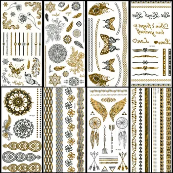 

8PCS Beautiful Cute Water Transfer Tattoos Body Art Makeup Cool 3D Waterproof Temporary Tattoo Stickers For Girls Man Tatouage