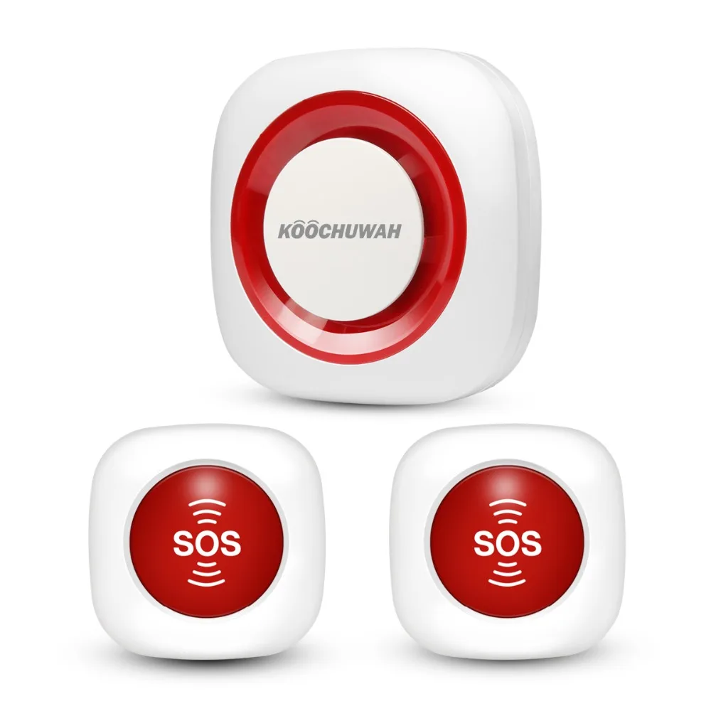 KOOCHUWAH System Alarm Voice Call Smart Home Wireless Alarm with SOS Button 90db Volume Home Alarm Security for Elderly Care KOOCHUWAH System Alarm Voice Call Smart Home Wireless Alarm with SOS Button 90db Volume Home Alarm Security for Elderly Care