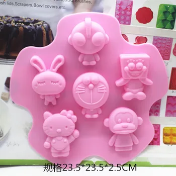 

5 Pcs Doraemon Rabbit Design Ice Cream Summer Children Ice Tray Mold Home Kitchen Dessert Cake Tool