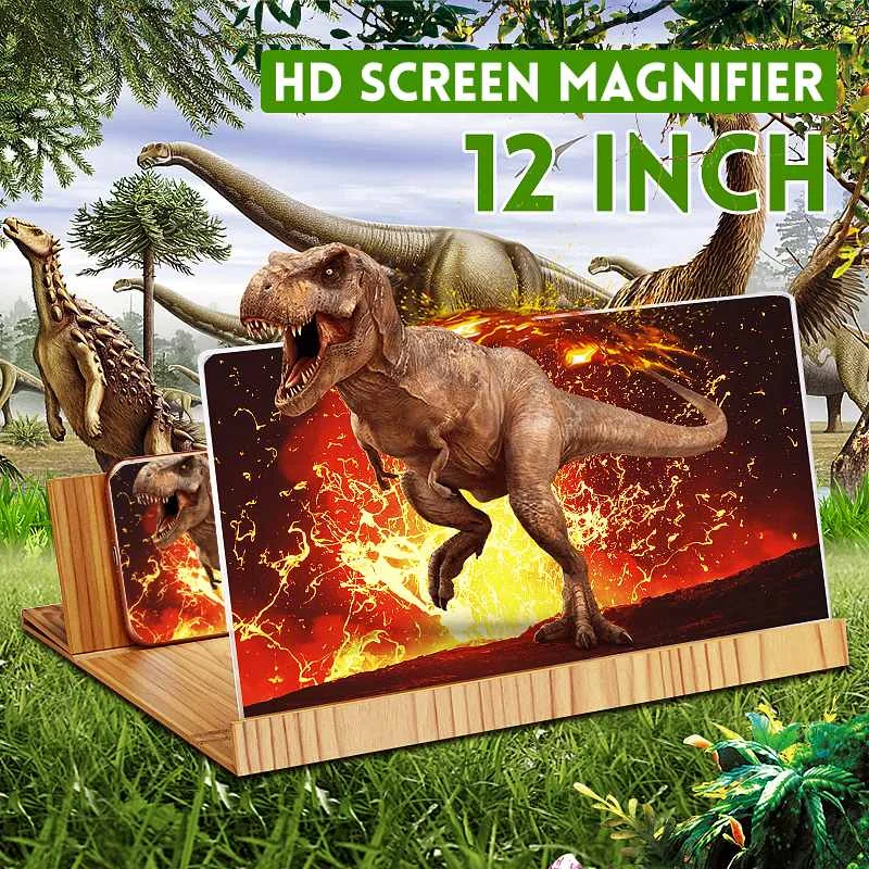 12 дюймов 3D увеличитель для экрана телефона усилитель складной дизайн HD увеличение видео стекло часы 3d фильмы смартфон кронштейн держатель