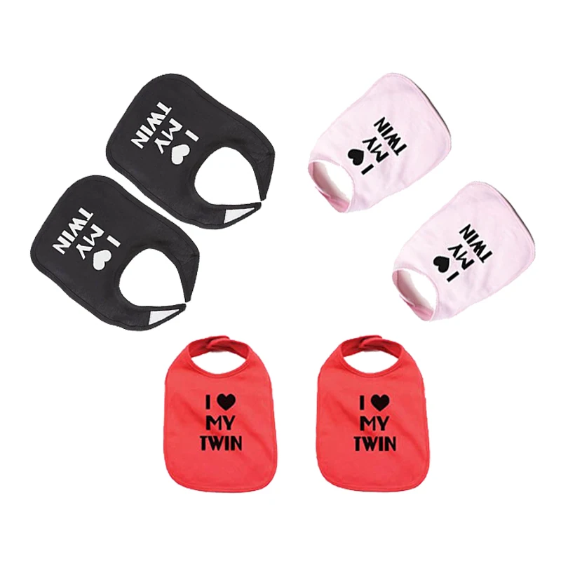 YSCULBUTOL 3 Color I Love My Twin Unisex Newborn Baby Soft 100% Cotton Bib Set | Детская одежда и обувь