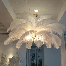 Новые перьевые люстры в подвесные светильники креативная вилла модель комнаты искусство гостиной украшение лампы Люстра светодиодная люстра в гостинную