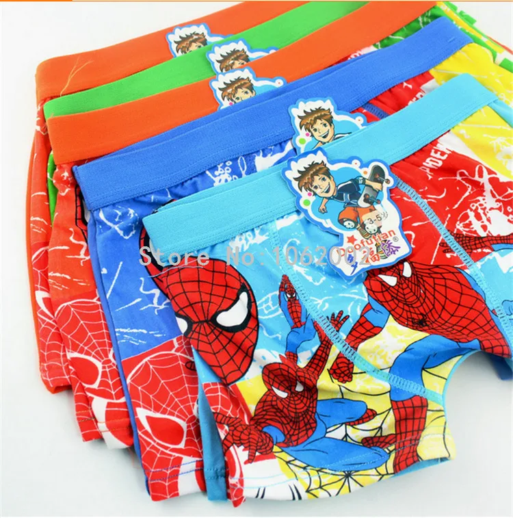 120pcs 2015 boys spiderman underwear briefs cartoon cotton spider man