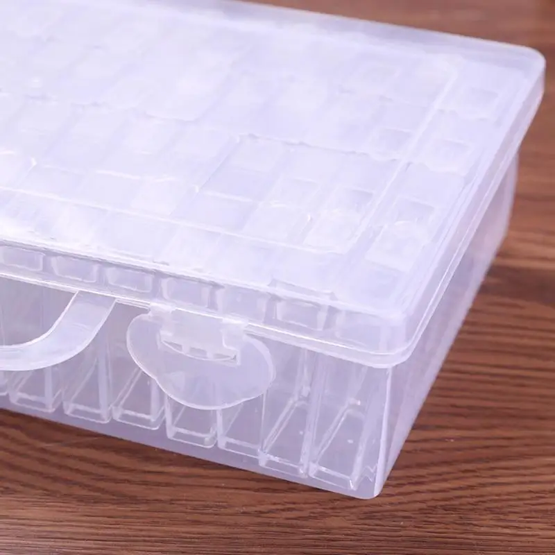 64 Separate Slots Jewelry Storage Box Nail Art Rhinestone Tools Beads Organizer Holder Display Case