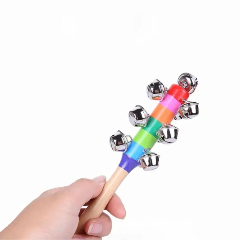 آلة موسيقية Handbell رياض الأطفال الملونة خشبية قضيب جرس التدريس التعلم التعليم أدوات التقليدية لعب الاطفال