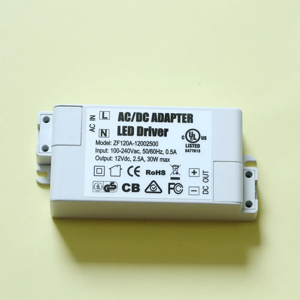 50 шт./лот, DC12V 2.5A, 30Вт Постоянный СВЕТОДИОДНЫЙ регулятор напряжения