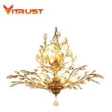 Retro Crystal Chandelier lamp crystal pendant pendant chandelier light art deco Loft lighting fixture lusters en hanglampen