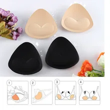 1 пара бикини пуш-ап Мягкий купальник бикини небольшой бюст толще дышащий губкой бюстгальтер невидимым паста подкладка