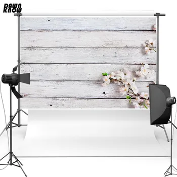 

DAWNKNOW Wood Floor New Fabric Polyester Photography Background For Wedding Flower Vinyl Backdrop For Newborn Photo studio lv196