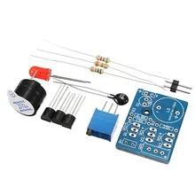 Best Promotion Temperature Control Sound Light Alarm Kit DC3-5V Electronic Circuit DIY Training Suite