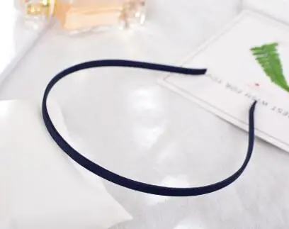 navy blue 10 шт., нержавеющая сталь, простая пустая плоская лента для волос, разные цвета, 5 мм, сатиновая повязка на голову, аксессуары для волос, рукоделие, ювелирное изделие - Цвет: navy blue