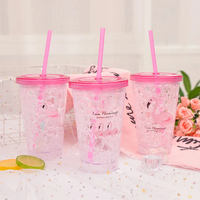 

Double Wall Acrylic Insulated Freezer Tumbler with Lid and Straw, Travel Mug, Reusable Water Cup, No Ice Needed for Iced Drink
