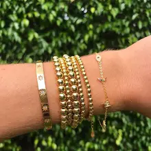 Стерлинговое Серебро 925 пробы, золото, серебро, цвет, микро проложенный Блестящий Фианит, молния, сглаза, шарм, тонкая цепочка, для девушек, луна, браслеты со звездами