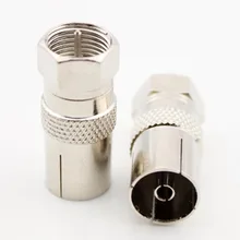 10 шт. F штекер в IEC PAL DVB-T телевизионный гнездовой разъем радиочастотный адаптер разъем британский размер для кабельного ТВ