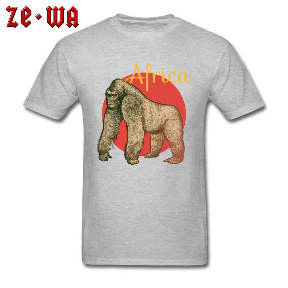 201897Ygorilla Family T-shirts for Men Pure Cotton Father Day Tops T Shirt Comics Tops T Shirt Short Sleeve Fitted O Neck 201897Ygorilla grey