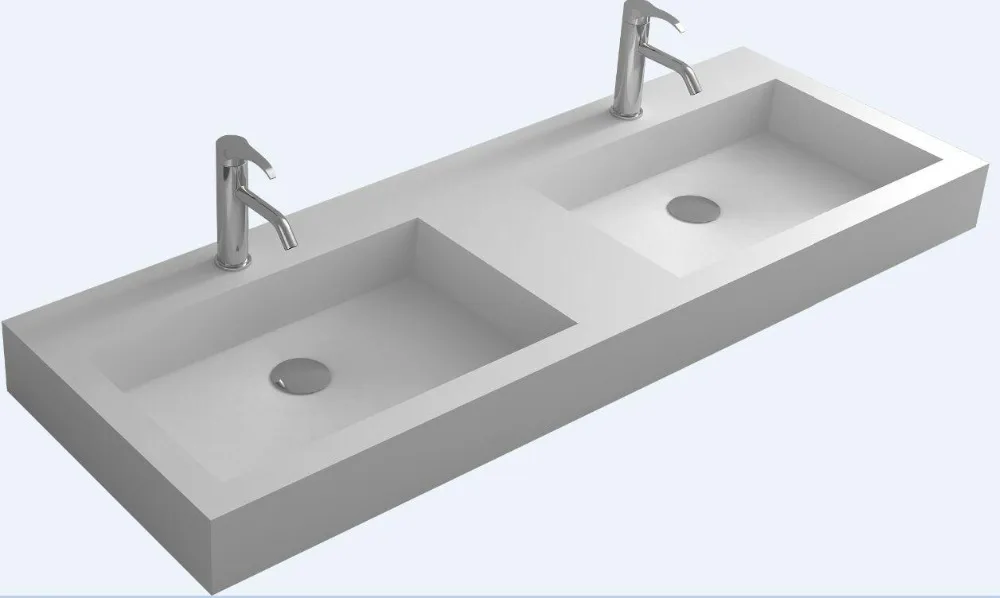 Bathroom Rectangular Wall Hung Corian Wash Sinks Matt Solid