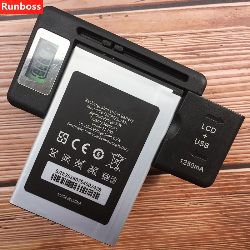 

2PCS 3000mAh For OUKITEL C8 Cell Phone Battery With 1PCS LCD Wall Charger
