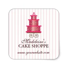 3,8 см элегантный торт на заказ пекарня бизнес стикер