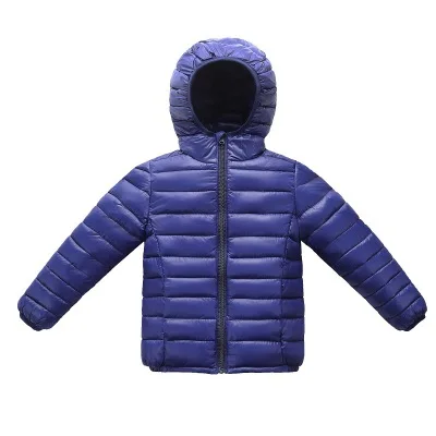 QAZIQILAND детская верхняя одежда зимние для маленьких мальчиков куртки для девочек пальто для младенцев теплые детские парки сверхлегкие дети одежда с капюшоном - Цвет: Dark blue