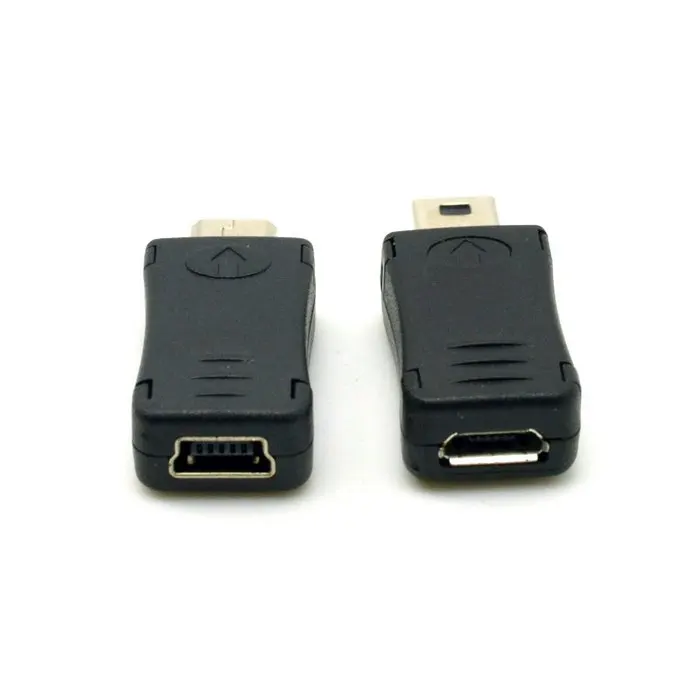 2 шт. мини USB штекер к Micro 5pin гнездо и Мини Гнездо папа адаптер черный Бесплатная