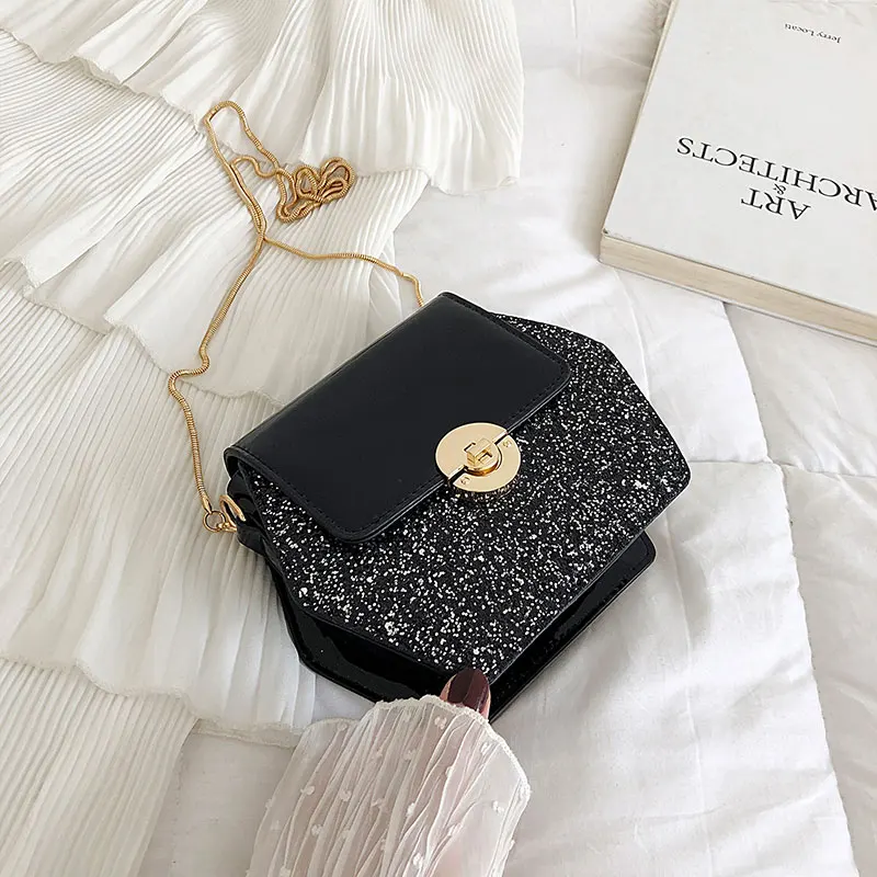 

2019 New Korean version of the foreign chain single shoulder bag fashion 100 sets of simple oblique small square bag