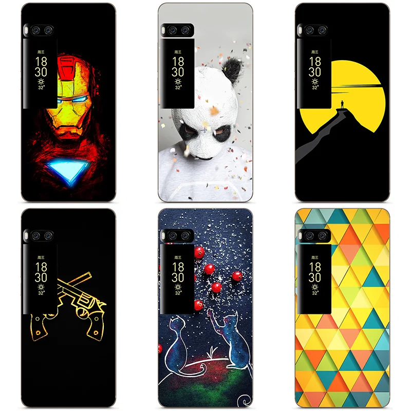 

For Meizu Pro7 Case Hard Plastic Back Cover Cases For Meizu Pro 7 Painting Abstract Hard Coque Cases Patterned Shell Skin