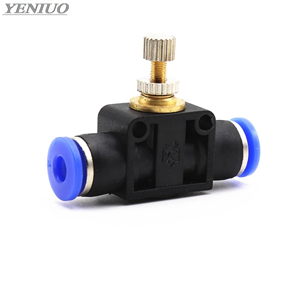 SA" Pneumatic Fittings 4mm to 12mm OD Hose Tube Gas Flow Adjust Valve Connector Fitting Air Speed Controller
