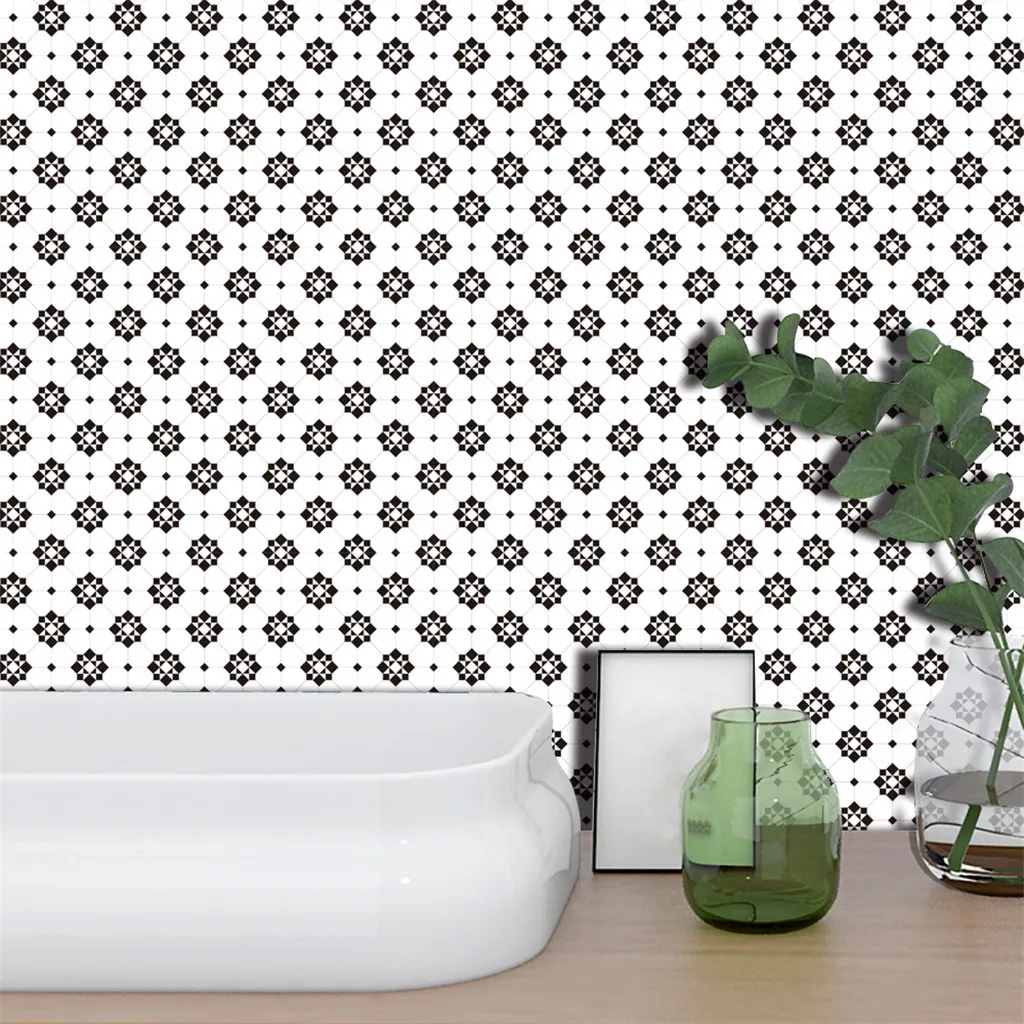 

Mosaic Tile Wall Sticker Creative Kitchen Stove Paste Removable Self-adhesive PVC Bathroom Basin Decoration Stickers
