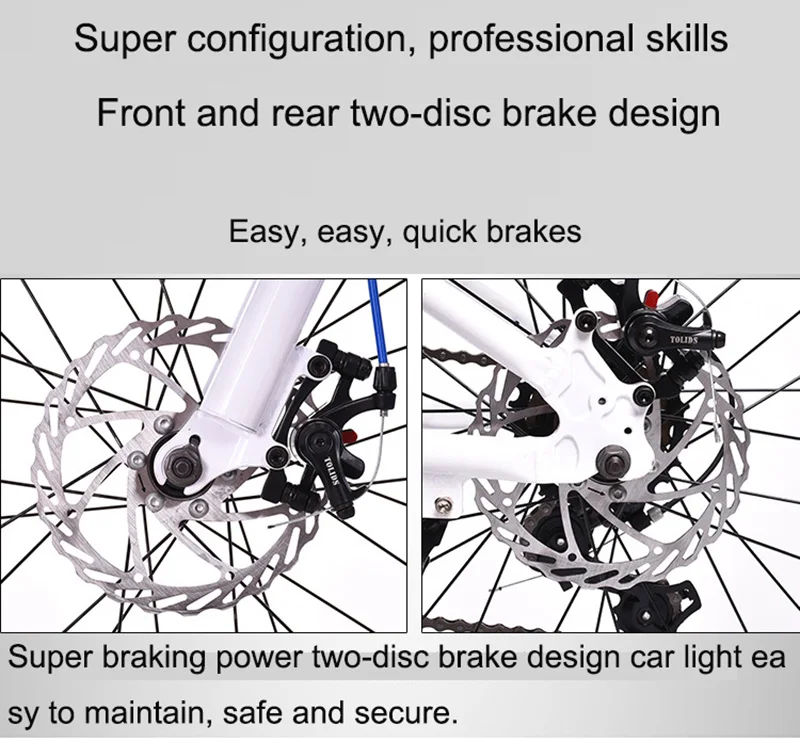 Top Mountain Bike Students Adult Speed Change Two-Disc Brake Shock Absorber 20-Inch Mountain Bike 3